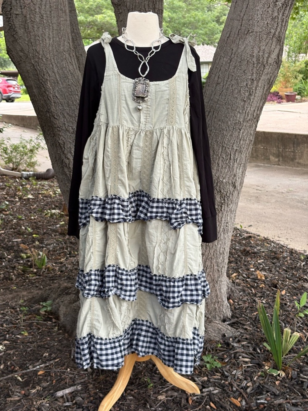 A Rare Bird Hand Stitched Check Dress